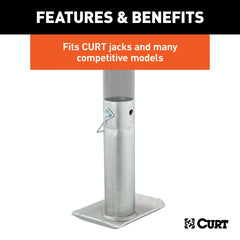 CURT 28275 Pin-On Jack Foot (Fits 2 Tube, 2,000 lbs, 8-1/2 Height, Packaged)