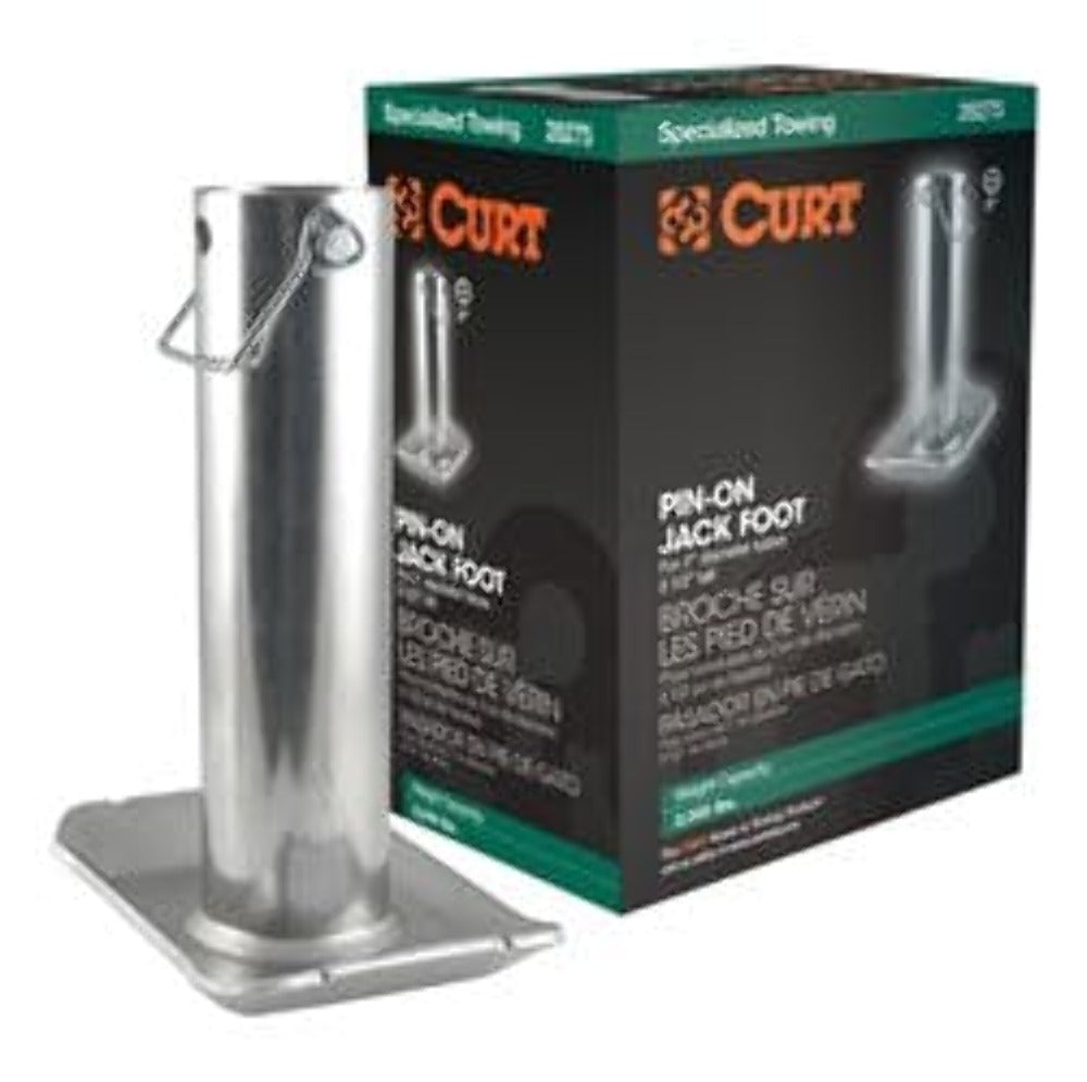 CURT 28275 Pin-On Jack Foot (Fits 2 Tube, 2,000 lbs, 8-1/2 Height, Packaged)