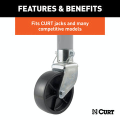 CURT 28276 6 Jack Caster (Fits 2 Tube, 1,200 lbs.)
