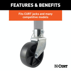 CURT 28277 6 Jack Caster (Fits 2 Tube, 2,000 lbs, Packaged)