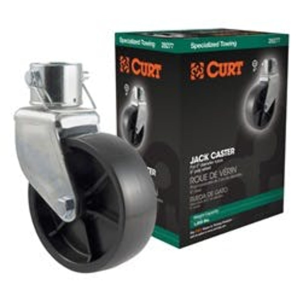 CURT 28277 6 Jack Caster (Fits 2 Tube, 2,000 lbs, Packaged)