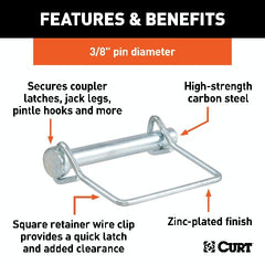 CURT 28278 3/8 Safety Pin (2-3/4 Pin Length)