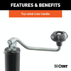CURT 28320 Pipe-Mount Swivel Jack with Top Handle (2,000 lbs, 10 Travel)