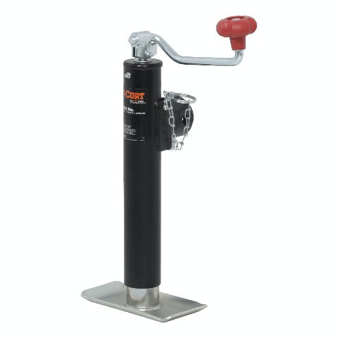 CURT 28320 Pipe-Mount Swivel Jack with Top Handle (2,000 lbs, 10 Travel)