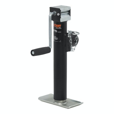 CURT 28321 Pipe-Mount Swivel Jack with Side Handle (2,000 lbs, 10 Travel)