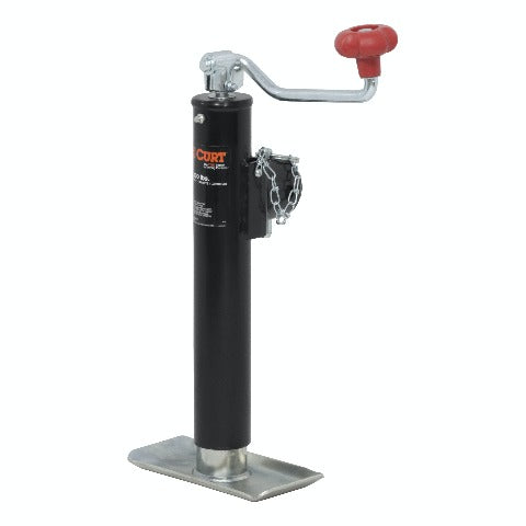 CURT 28351 Pipe-Mount Swivel Jack with Top Handle (5,000 lbs, 10 Travel, Packaged)