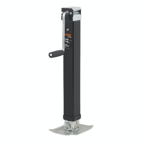 CURT 28575 Direct-Weld Square Jack with Side Handle (8,000 lbs, 15 Travel)