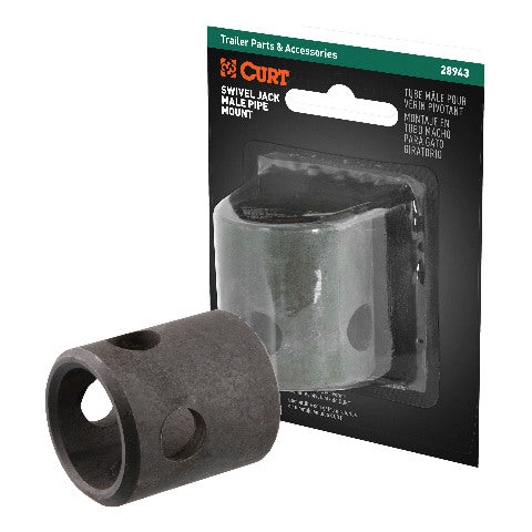 CURT 28943 Replacement Swivel Jack Male Pipe Mount (5/8" Pin Hole, Packaged)