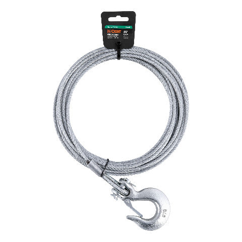 CURT 29460 25' Winch Cable with Snap Hook (4,200 lbs.)