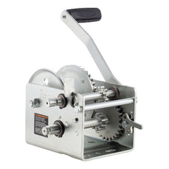 CURT 29520 Hand-Crank 2-Speed Winch, 2,000 lbs, 10.25:1 Low Gear Ratio, 10.6" Handle