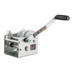 CURT 29520 Hand-Crank 2-Speed Winch, 2,000 lbs, 10.25:1 Low Gear Ratio, 10.6" Handle