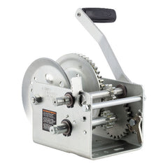 CURT 29526 Hand-Crank 2-Speed Winch, 2,600 lbs, 12.7:1 Low Gear Ratio, 10.6" Handle