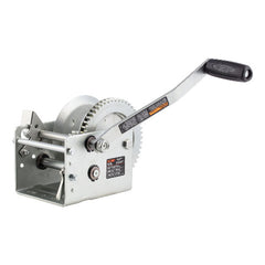 CURT 29526 Hand-Crank 2-Speed Winch, 2,600 lbs, 12.7:1 Low Gear Ratio, 10.6" Handle