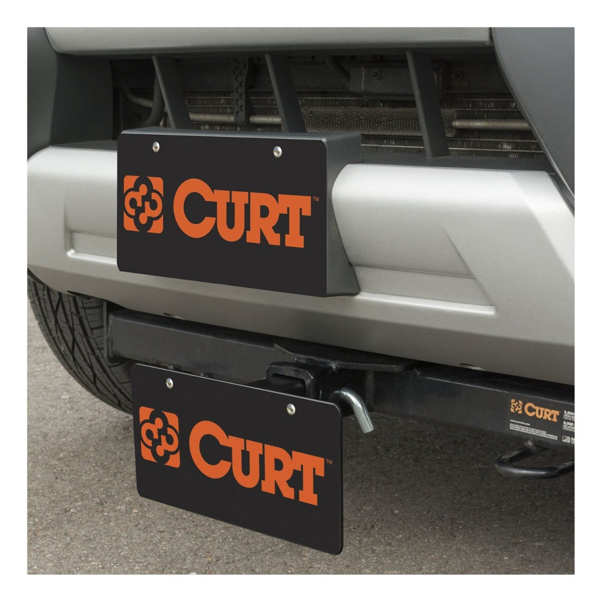 CURT 31002 Hitch-Mounted License Plate Holder (Fits 2 Receiver)