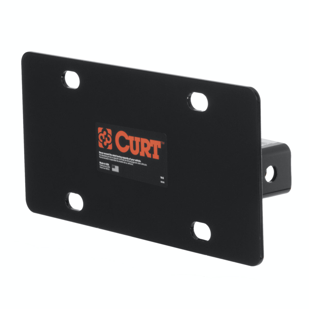 CURT 31002 Hitch-Mounted License Plate Holder (Fits 2 Receiver)