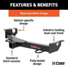CURT 31017 2 Front Receiver Hitch, Select Dodge Ram 1500, 2500, 3500
