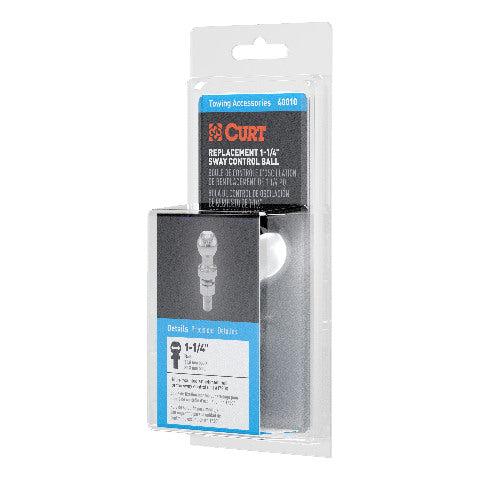 CURT 40010 Replacement 1-1/4" Sway Control Ball (5/8" x 1-3/4" Shank, Packaged)