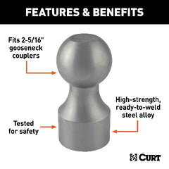 CURT 40094 2-5/16 Weld-On Gooseneck Ball