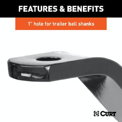 CURT 45003 Vertical Receiver Ball Mount (2 Shank, 4,000 lbs.)