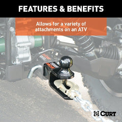 CURT 45009 3-in-1 ATV Ball Mount with 2 Shank and 2 Trailer Ball