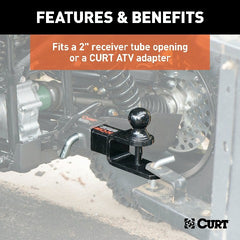 CURT 45009 3-in-1 ATV Ball Mount with 2 Shank and 2 Trailer Ball