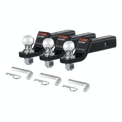 CURT 45037 Loaded Ball Mounts with 2 Balls (2 Shank, 7,500 lbs., 2 Drop, 3-Pack)