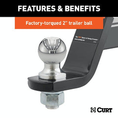 CURT 45057 Loaded Ball Mounts with 2 Balls (2 Shank, 7,500 lbs., 4 Drop, 3-Pack)