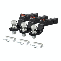 CURT 45057 Loaded Ball Mounts with 2 Balls (2 Shank, 7,500 lbs., 4 Drop, 3-Pack)