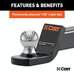 CURT 45131 Fusion Ball Mount with 1-7/8 Ball (2 Shank, 5,000 lbs., 2 Drop)
