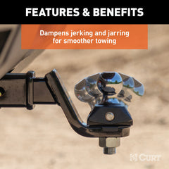 CURT 45143 RockerBall Cushion Hitch with 2 Ball (2 Shank, 7,500 lbs., 3 Drop)