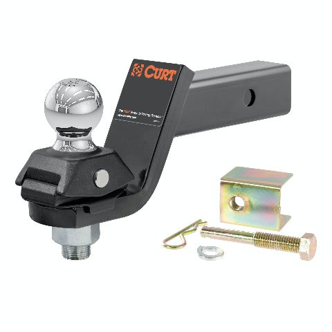 CURT 45143 RockerBall Cushion Hitch with 2 Ball (2 Shank, 7,500 lbs., 3 Drop)