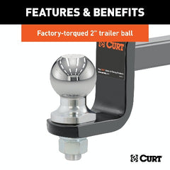 CURT 45148 Towing Starter Kit with 2 Ball (1-1/4 Shank, 3,500 lbs, 3-1/4 Drop)