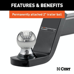 CURT 45154 Fusion Ball Mount with 2 Ball (2 Shank, 7,500 lbs., 4 Drop)