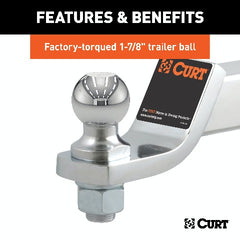 CURT 45293 Loaded Ball Mount with 1-7/8 Ball (2 Shank, 7,500 lbs., 2 Drop)