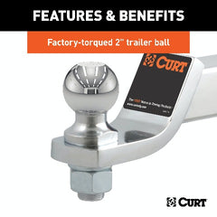 CURT 45295 Loaded Ball Mount with 2 Ball (2 Shank, 7,500 lbs., 2 Drop)