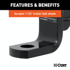 CURT 45310 Class 4 Ball Mount (2 Shank, 10,000 lbs., 2 Drop, 9-3/8 Long)