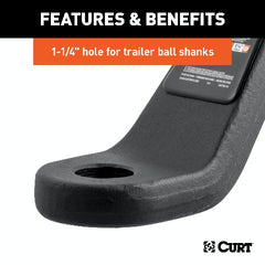 CURT 45340 Forged Ball Mount (2 Shank, 17,000 lbs., 2 Drop, 8-1/2 Long)