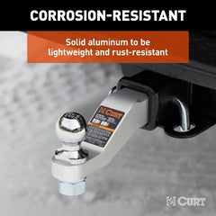 CURT 45360 Aluminum Ball Mount (2 Shank, 8,000 lbs, 2 Drop, 8-1/2 Long)