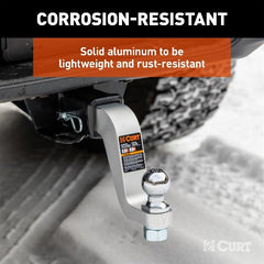 CURT 45362 Aluminum Ball Mount (2 Shank, 8,000 lbs, 6 Drop, 8-1/2 Long)