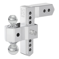 CURT AlumaLite Adjustable Aluminum Hitch with Dual Ball, 8" Drop, 2-1/2" Shank 45386