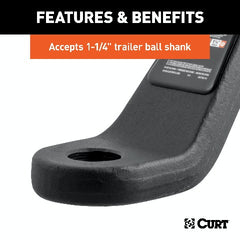 CURT 45430 Industrial Duty Forged Ball Mount (3 Shank, 21,000 lbs., 4 Drop, 9 Long)