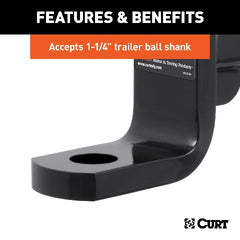 CURT 45446 Class 4 Ball Mount (2 Shank, 12,000 lbs., 6 Drop, 9-3/8 Long)