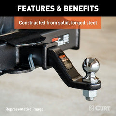 CURT 45458 Commercial Duty Forged Ball Mount (2-1/2 Shank, 20,000 lbs., 4 Drop)