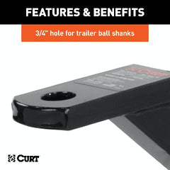 CURT 45507 Vertical Receiver Ball Mount (1-1/4 Shank, 3,500 lbs.)