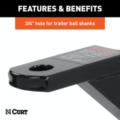 CURT 45507 Vertical Receiver Ball Mount (1-1/4 Shank, 3,500 lbs.)