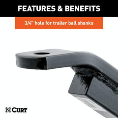 CURT 45510 Class 2 Ball Mount (1-1/4 Shank, 3,500 lbs., 3-1/8 Rise, 10-5/16 Long)