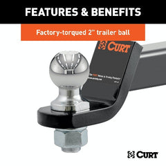 CURT 45534 Towing Starter Kit with 2 Ball (2 Shank, 7,500 lbs, 2 Drop)
