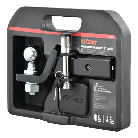 CURT 45534 Towing Starter Kit with 2 Ball (2 Shank, 7,500 lbs, 2 Drop)