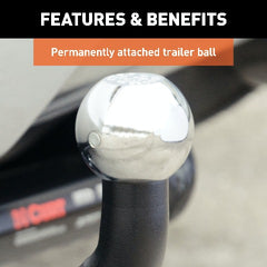CURT 45552 Euro Mount (2 Ball, 1-1/4 Shank, 3,500 lbs., 2-3/4 High, 10 Long)