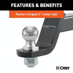 CURT 45554 Towing Starter Kit with 2 Ball (2 Shank, 7,500 lbs, 4 Drop)